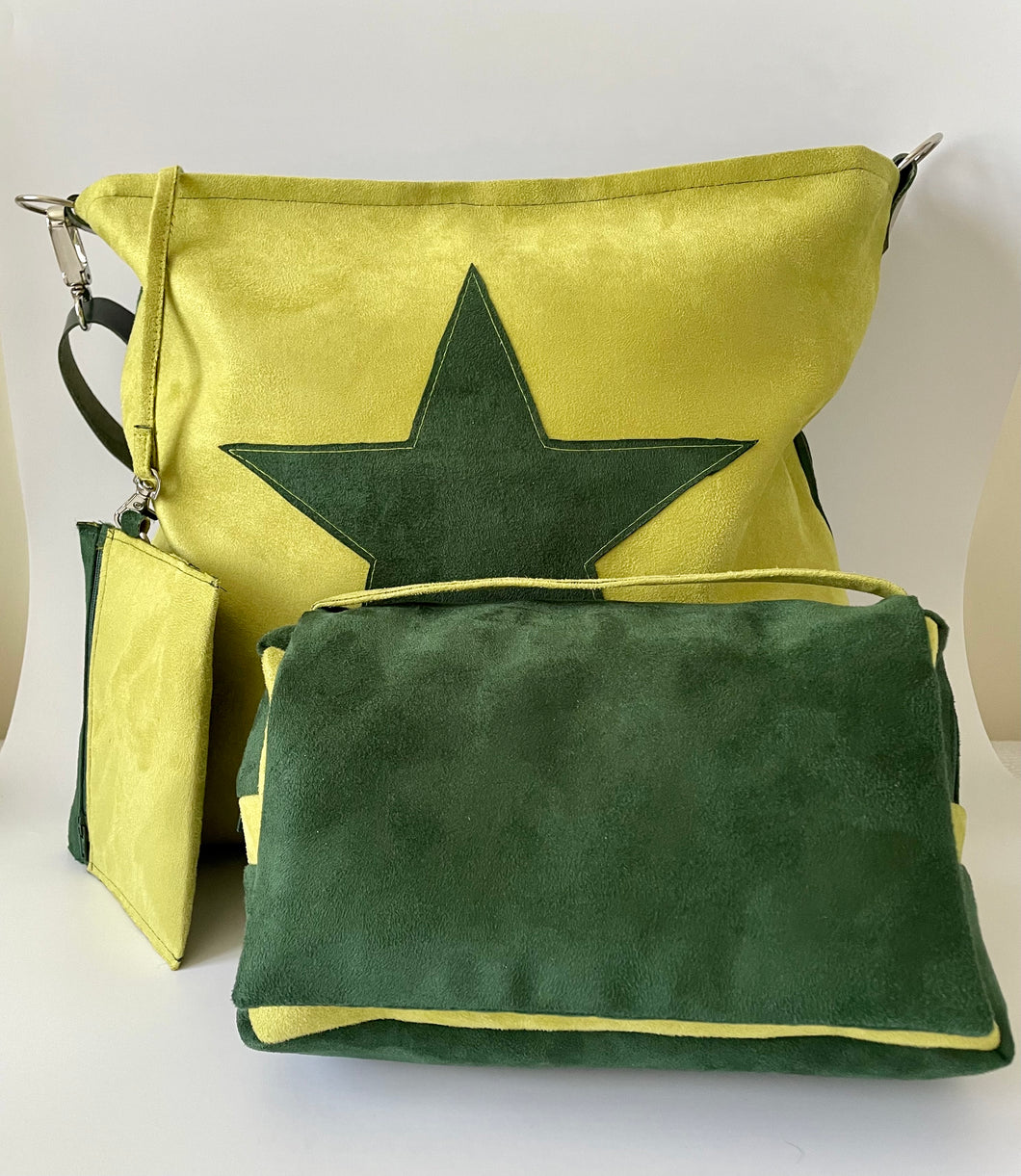 PACK BOLSO+NECESER+MONEDERO ANTELINA VERDE-KIWI